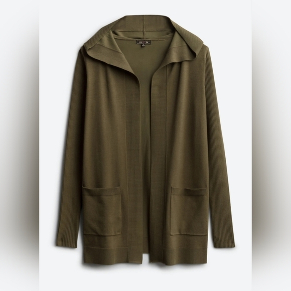 Lety & Me Sweaters - NWOT | Lety & Me | Adelie Hooded Rib Sleeve Cardigan | Medium | Olive Green